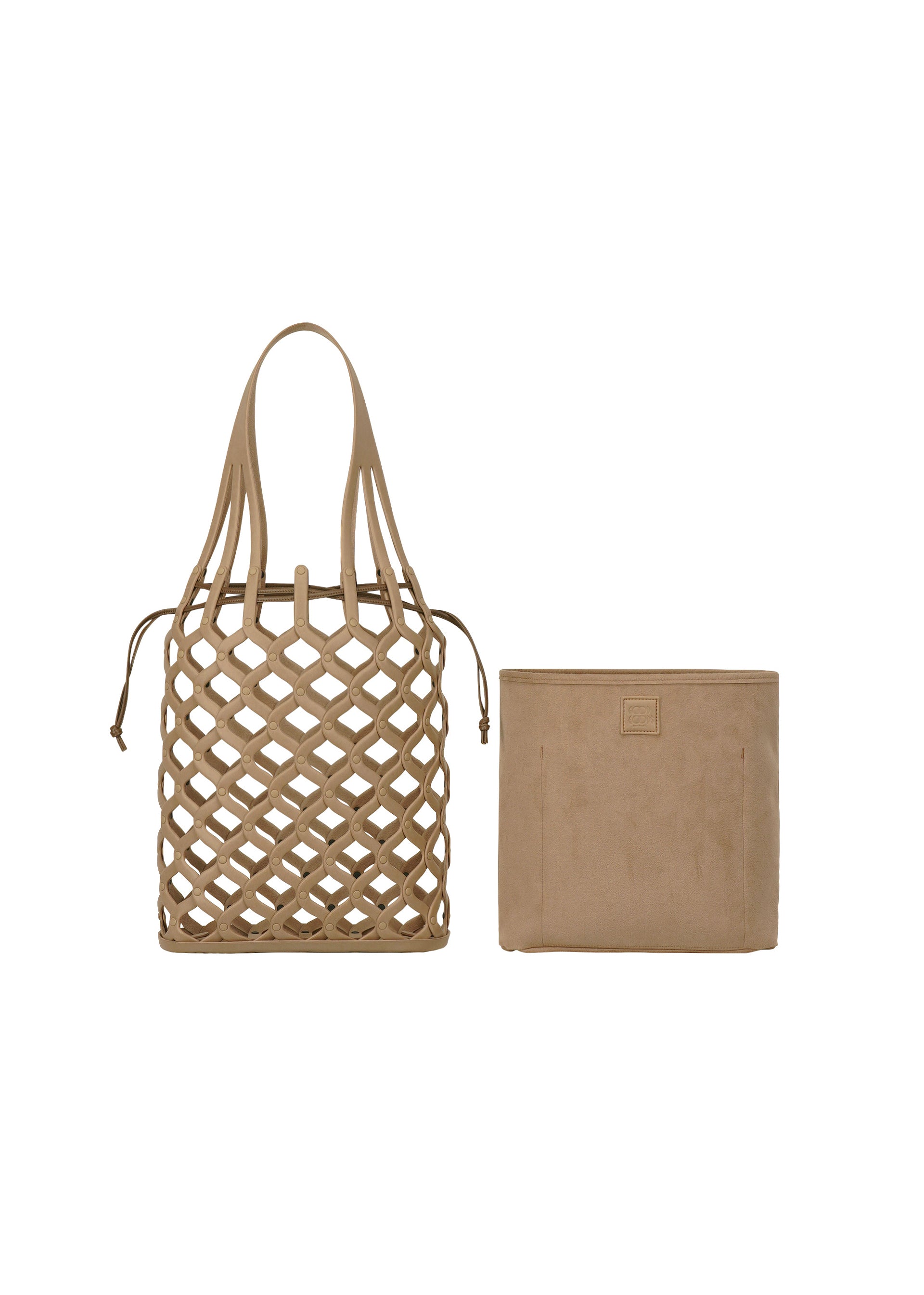 GOOD GOODS ISSEY MIYAKE AMIME kabelka béžová síťovaná