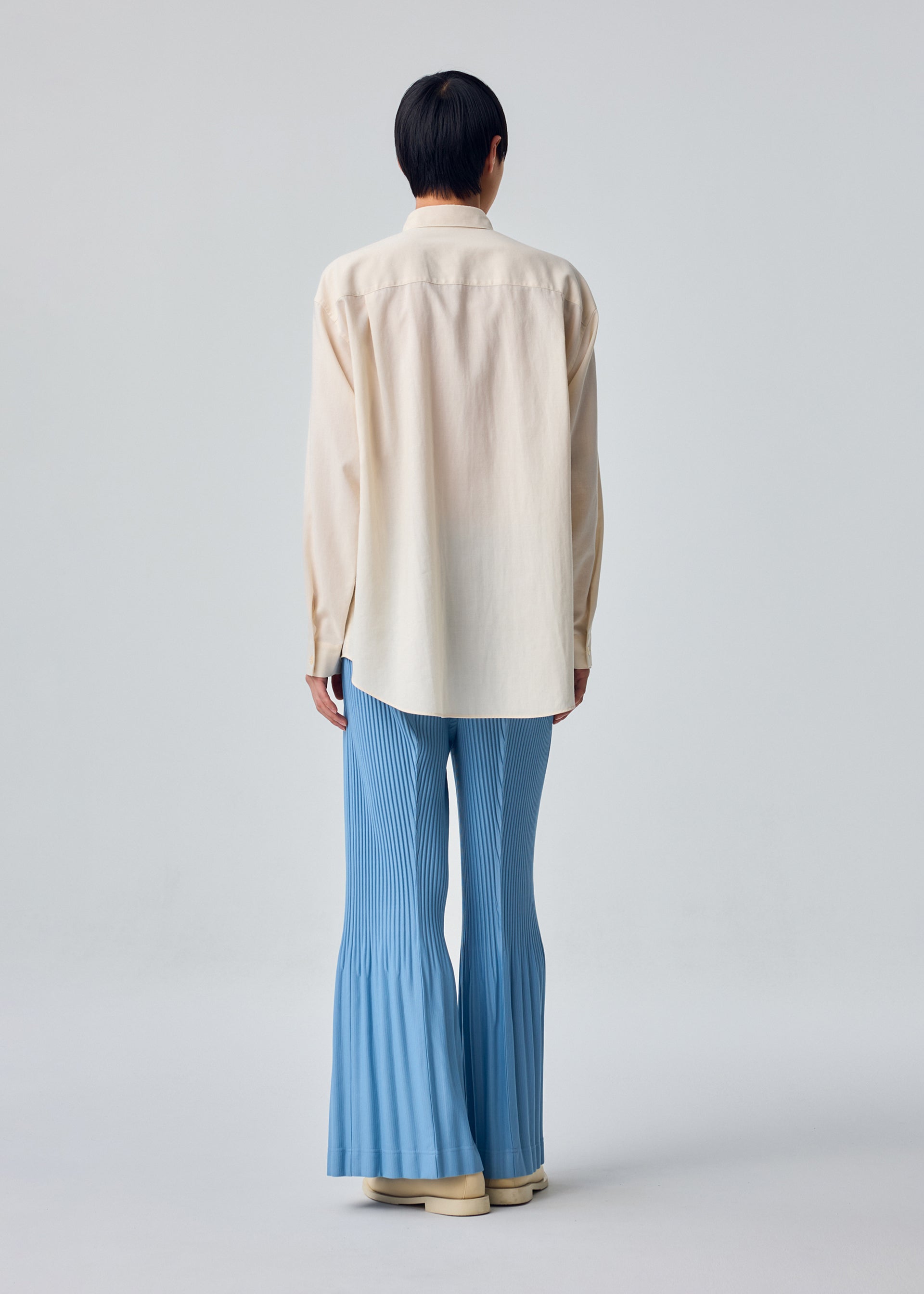 Homme Plissé Issey Miyake Pleats Bottoms 1 kalhoty černé flare