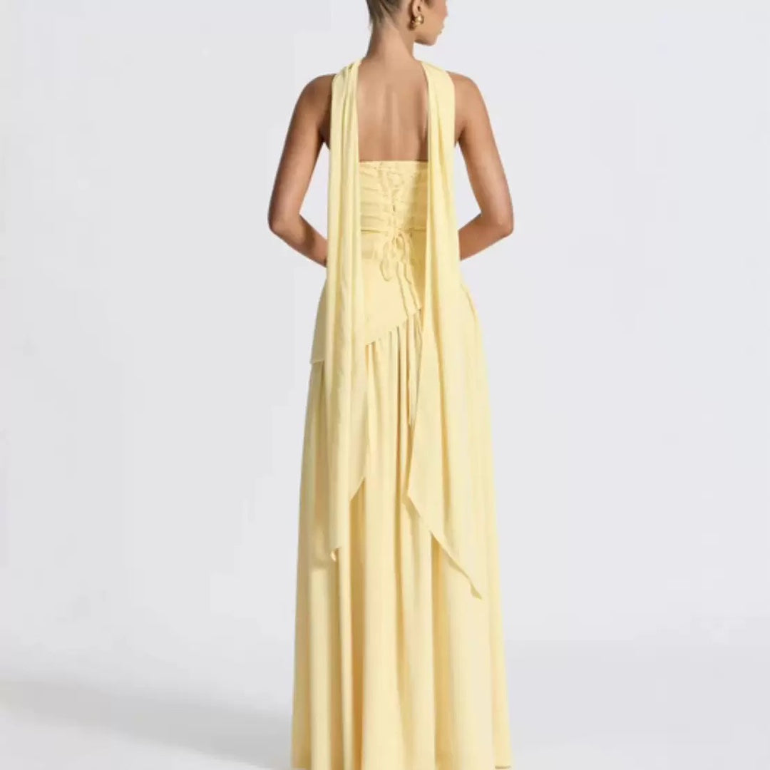 Norielle bustier maxi šaty s rozparkem dlouhé