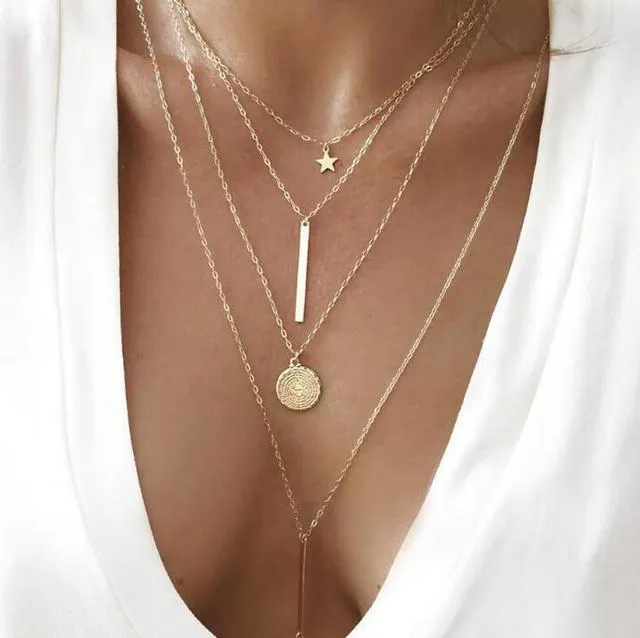 Norielle dámský náhrdelník boho hvězda zlatý