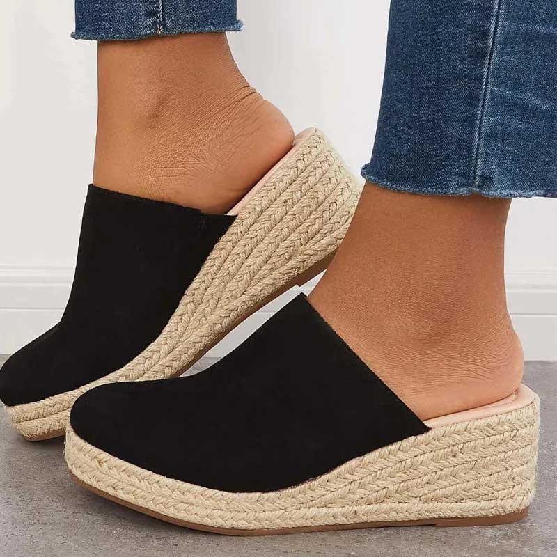 Norielle espadrilové mules na klínku béžové 38