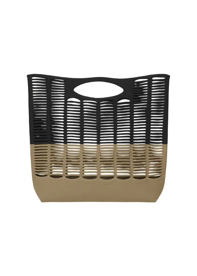 Issey Miyake Good Goods Mokko Bi-Color tote Black Khaki