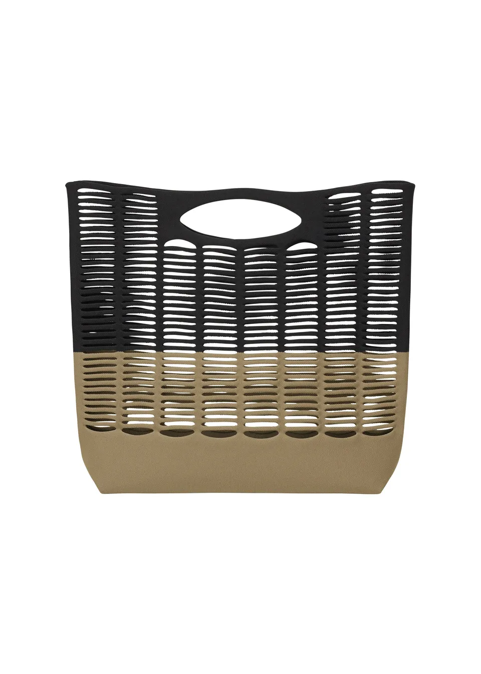Issey Miyake Good Goods Mokko Bi-Color tote Black Khaki