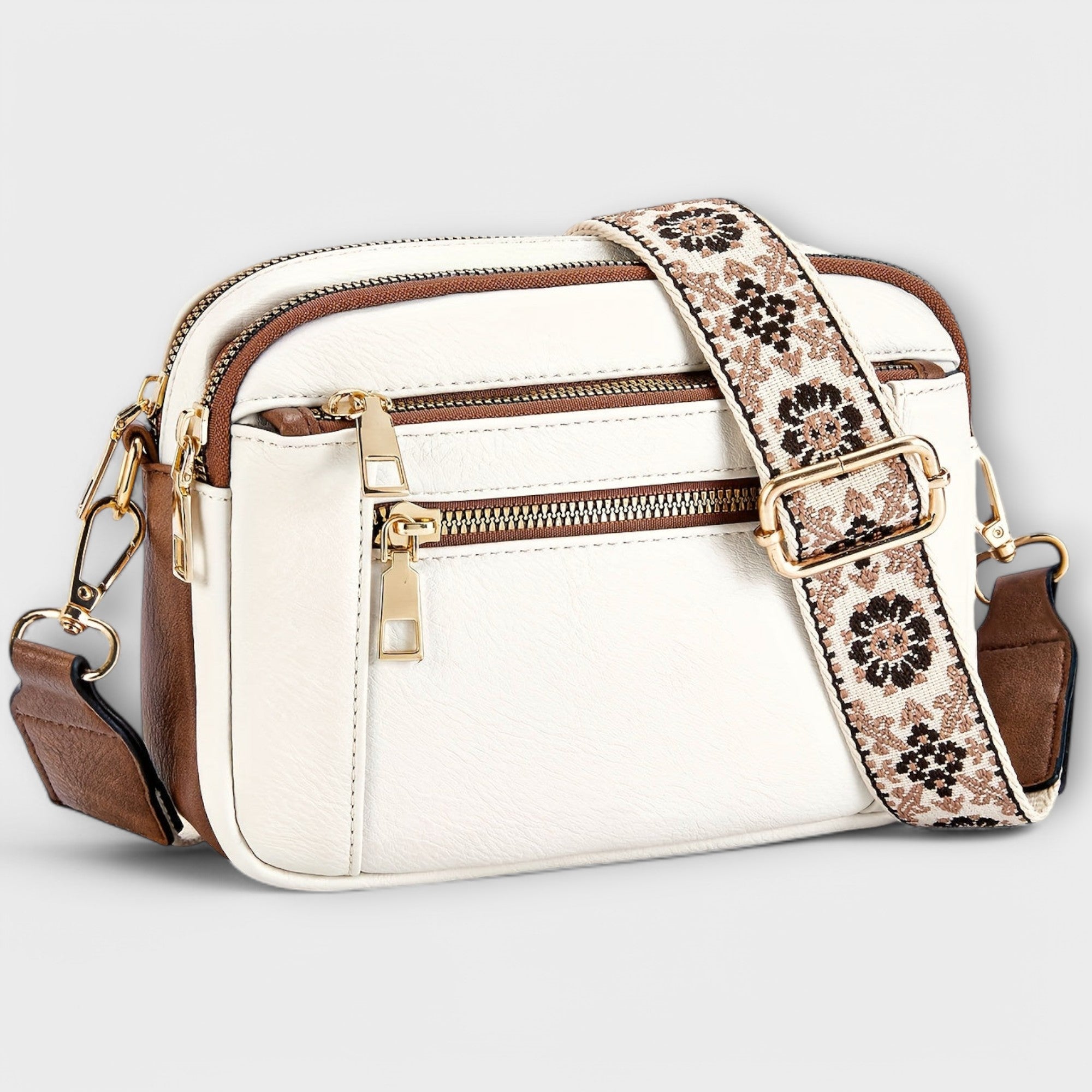 Norielle crossbody kabelka hnědá z koženky