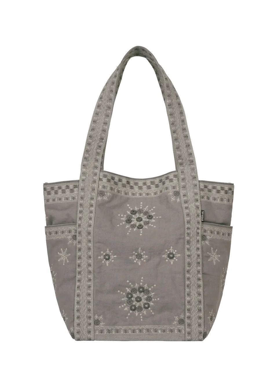 Issey Miyake HaaT Dazzle Mirror Box tote tmavě šedá s výšivkou