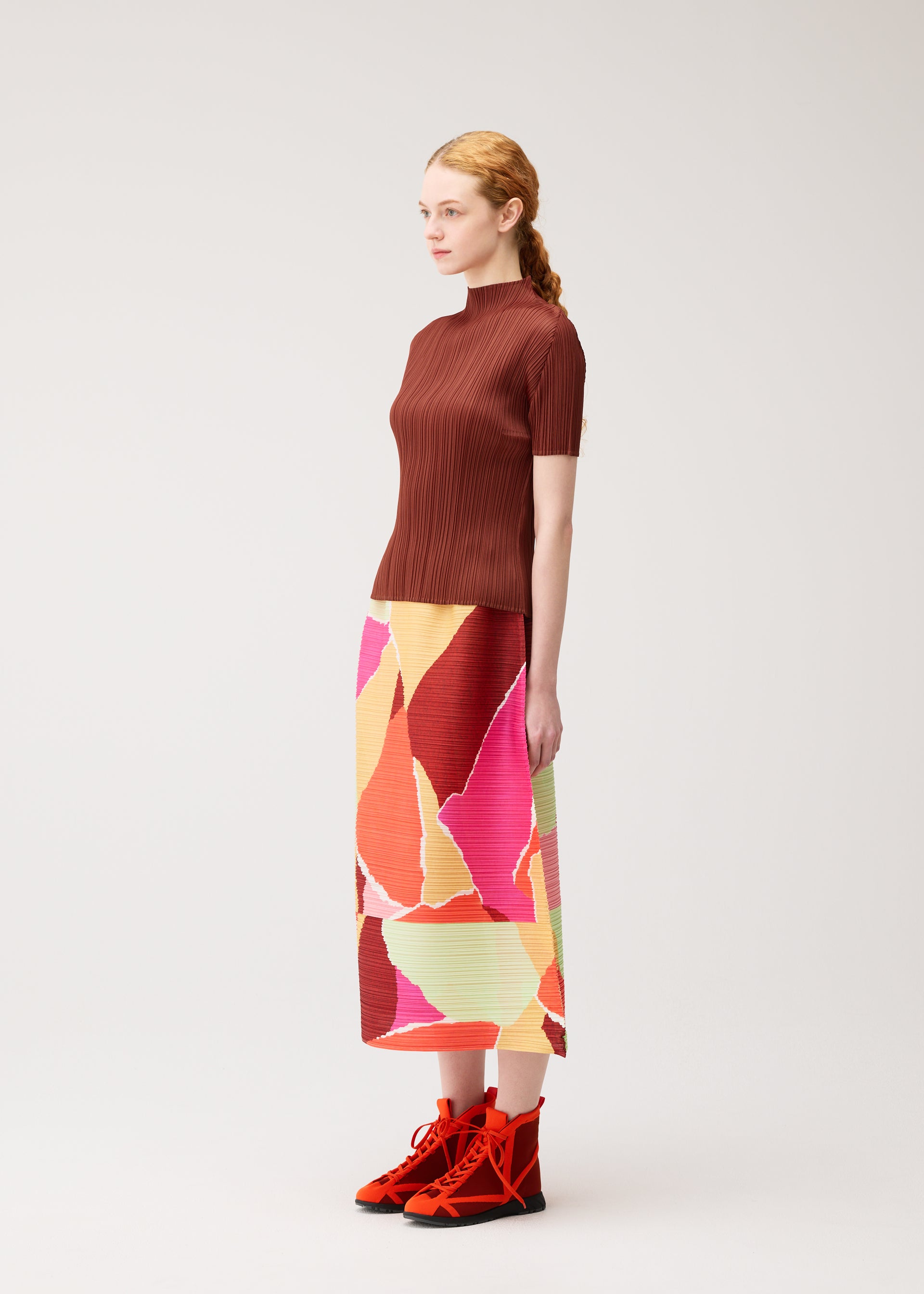 Issey Miyake Surprise! sukně oranžová plisovaná