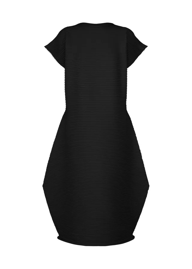 Issey Miyake Zig Zag Knit šaty černá pletené bez švů