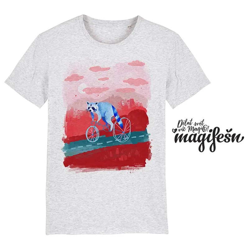 Magifešn XY Mýval na kole unisex bio tričko GOTS