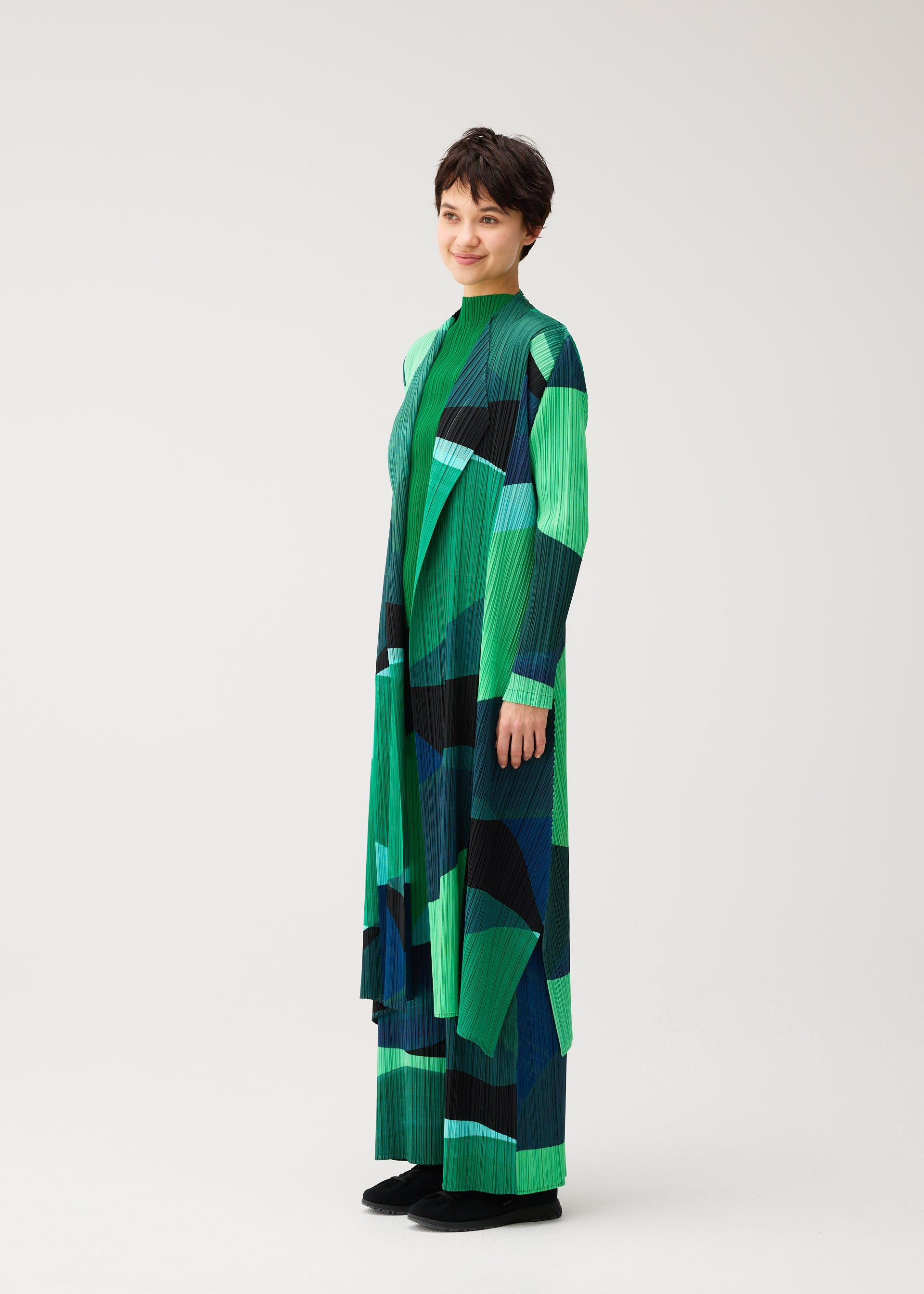 Issey Miyake Orbit dlouhý kabát žlutá vel. 3