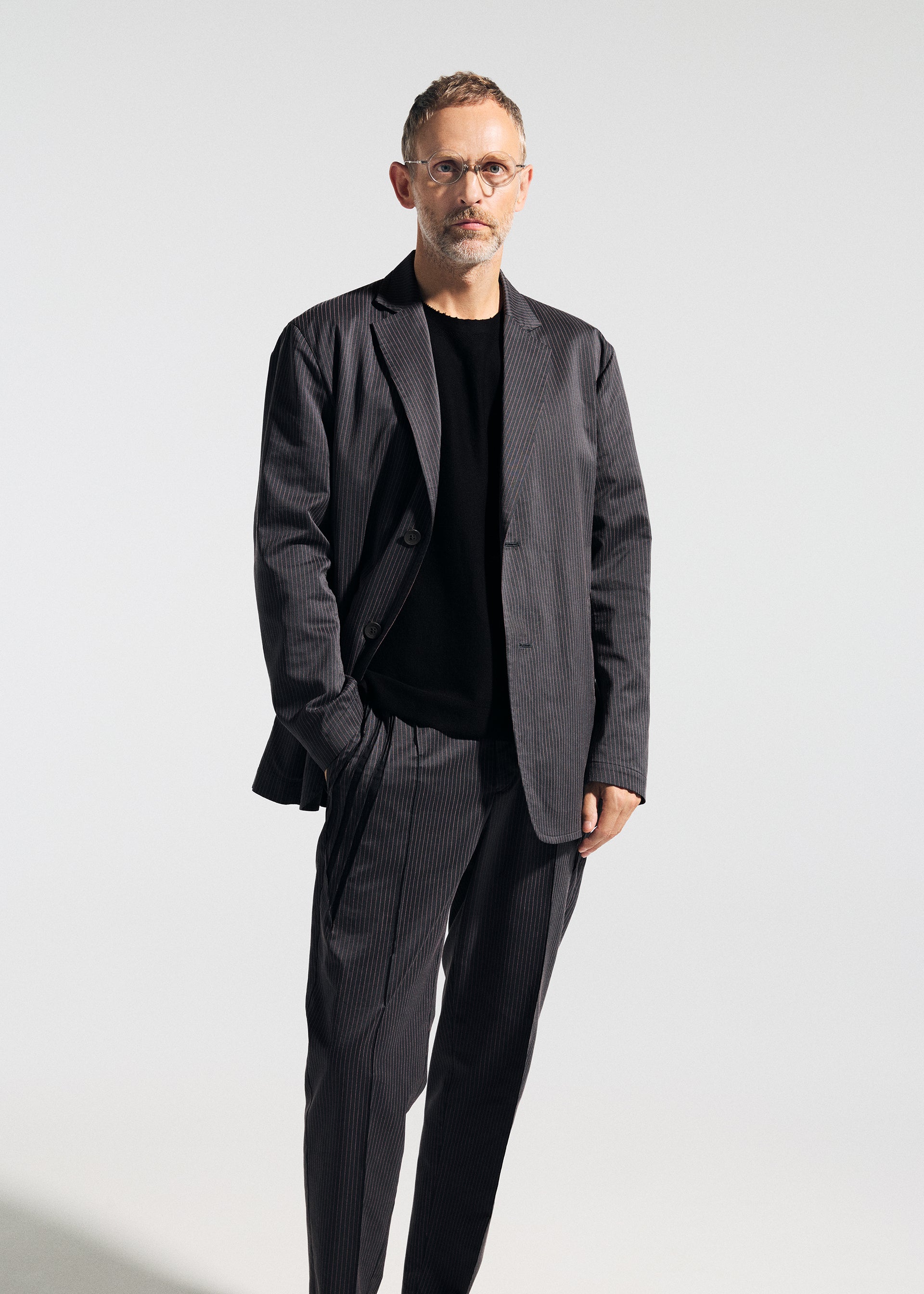 Issey Miyake Type-S 001-2 kalhoty šedé vel. 2 pinstripe