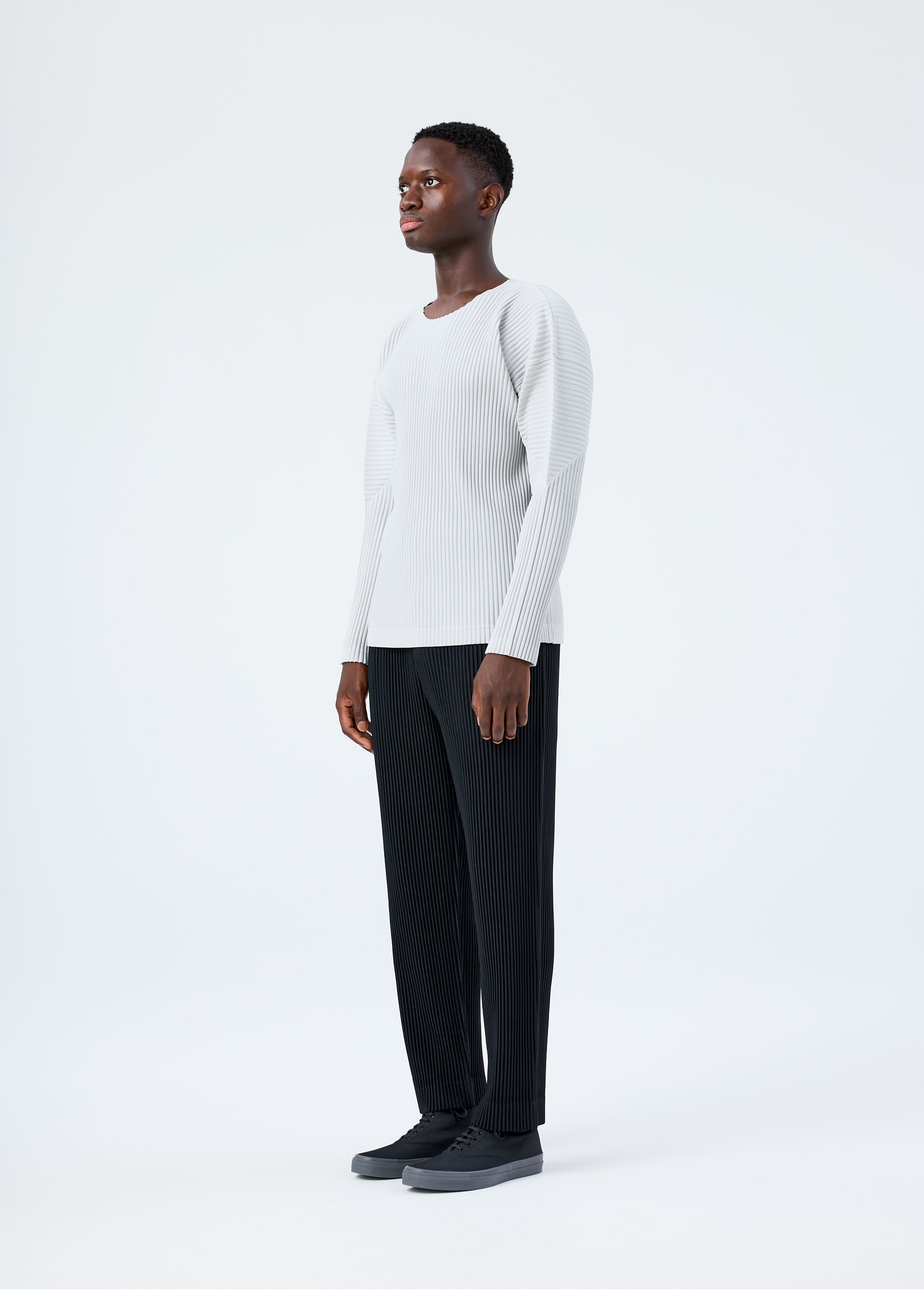 Issey Miyake Basics triko dlouhý rukáv světle šedá vel. 2