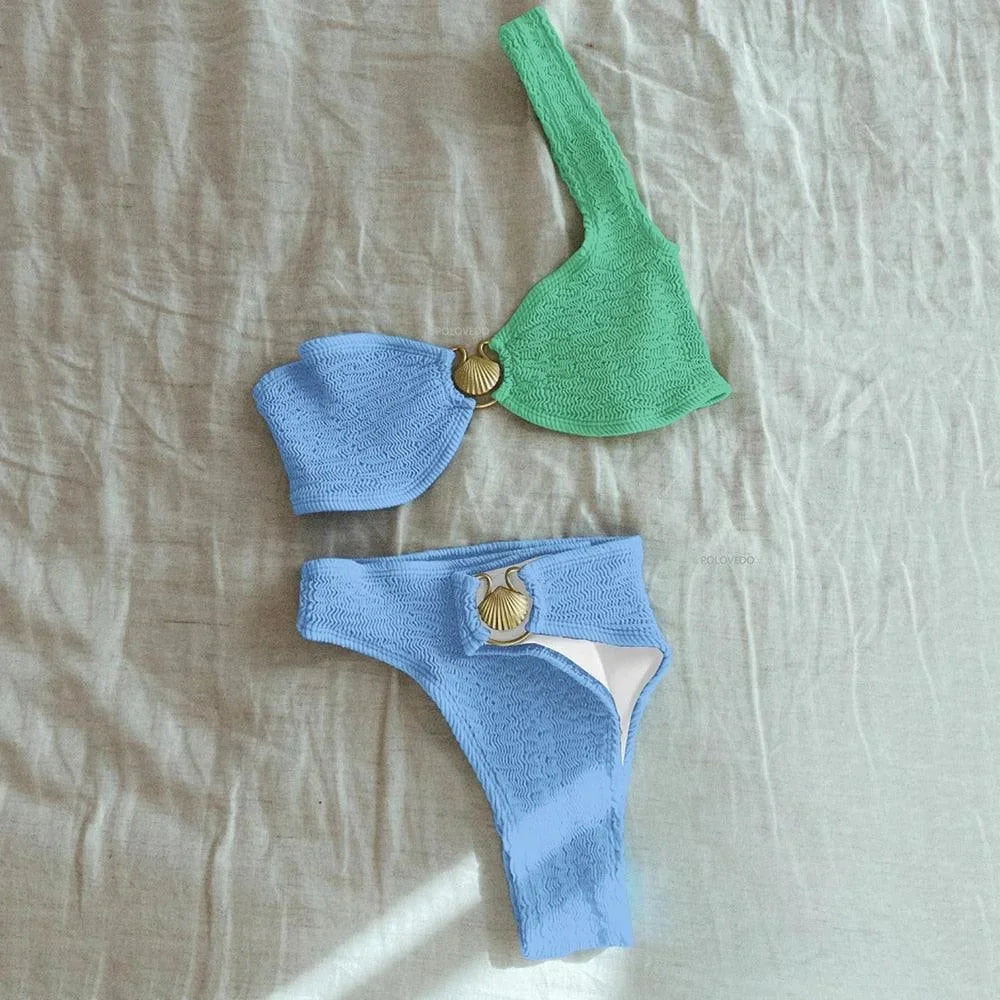 Norielle bikiny růžové asymetrické dvoudílné