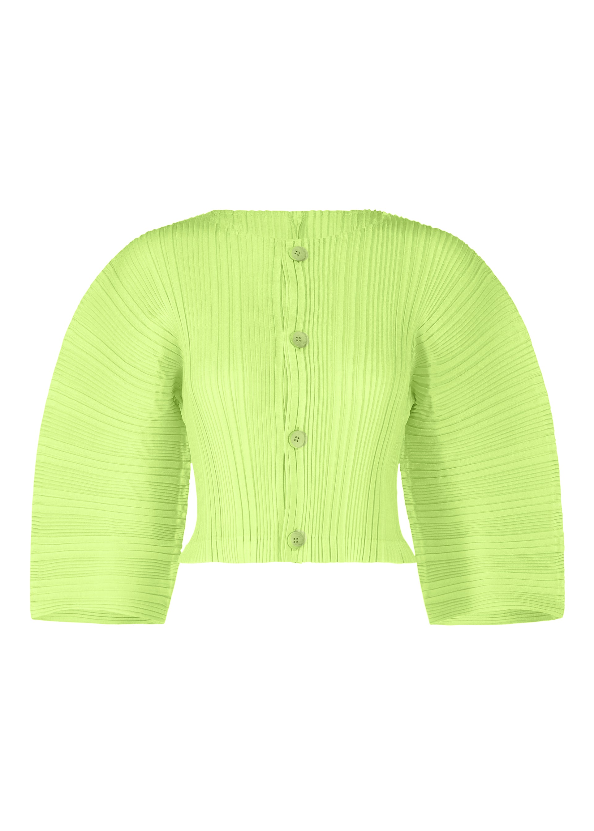 Issey Miyake Linen Like Rib Pleats kardigan ivory plisovaný