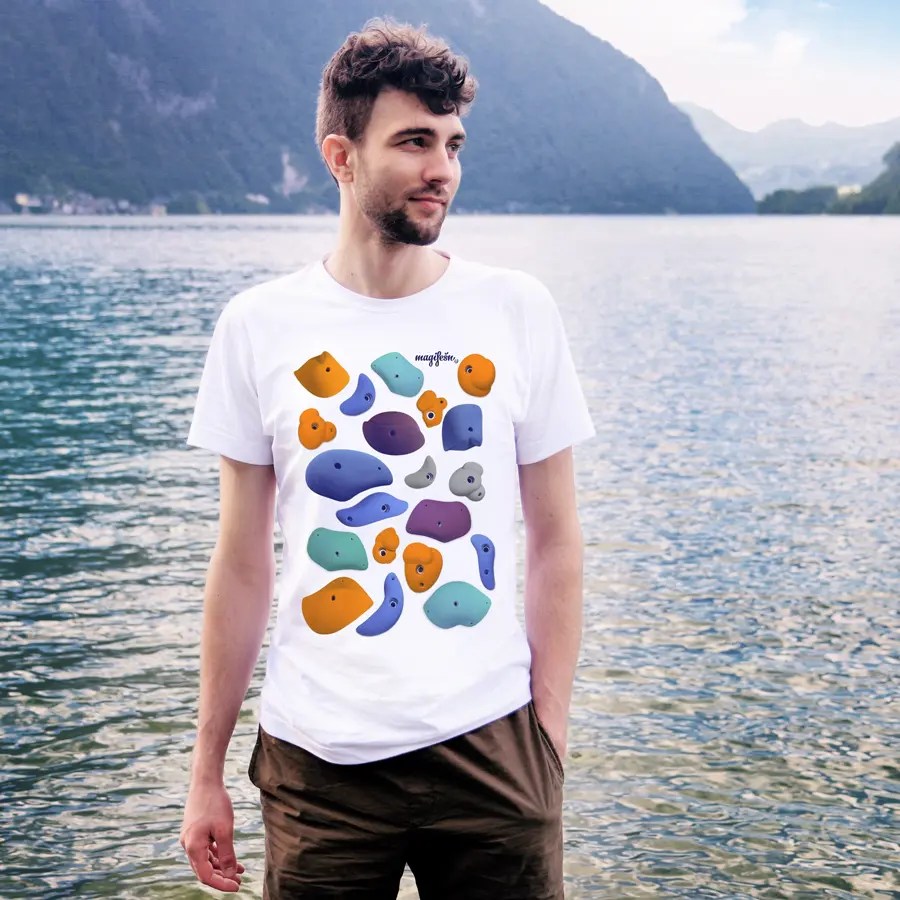 Magifešn XY Lezecký hold źlutá tričko unisex bio