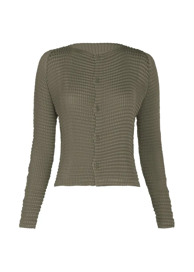 Issey Miyake Suede Like Pleats kardigan šedý semišový