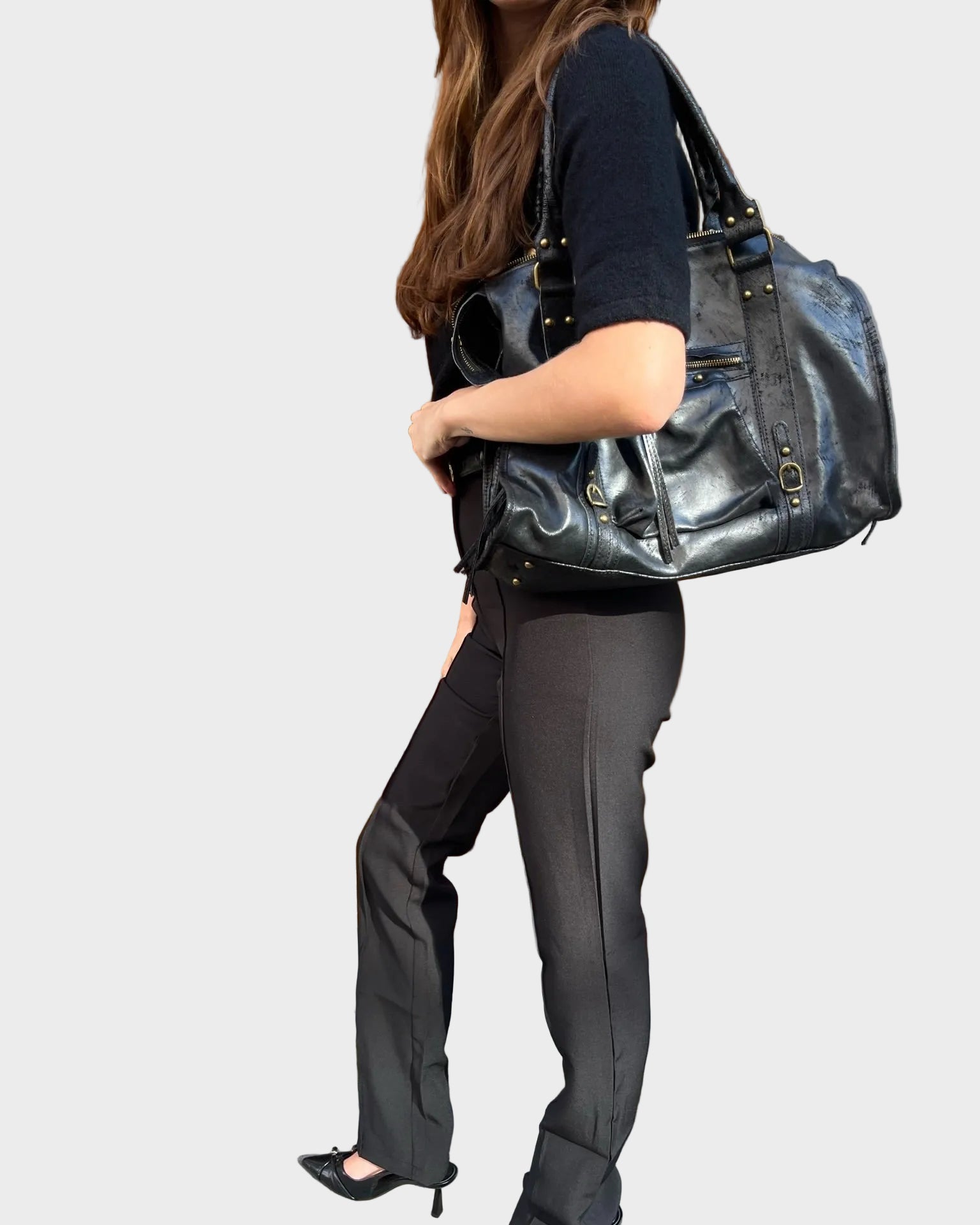 Norielle velka damska kabelka cabas cerna 40x34 cm
