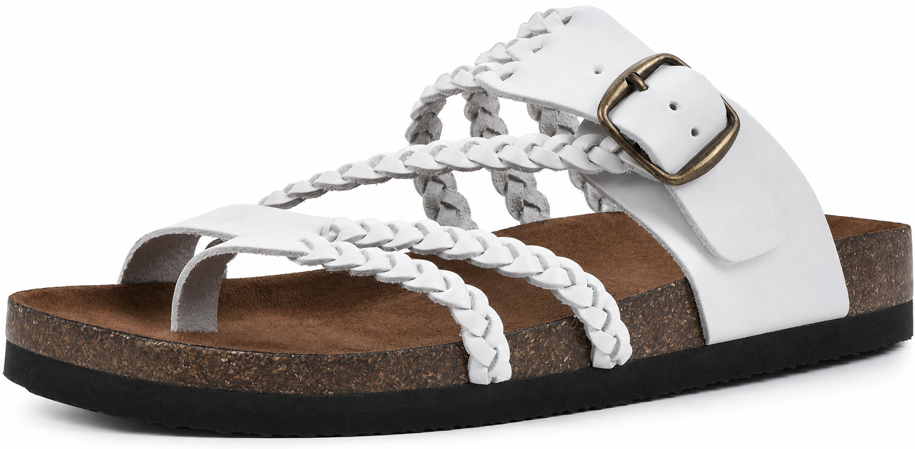 Norielle Tressé Boucle sandály béžové ploché