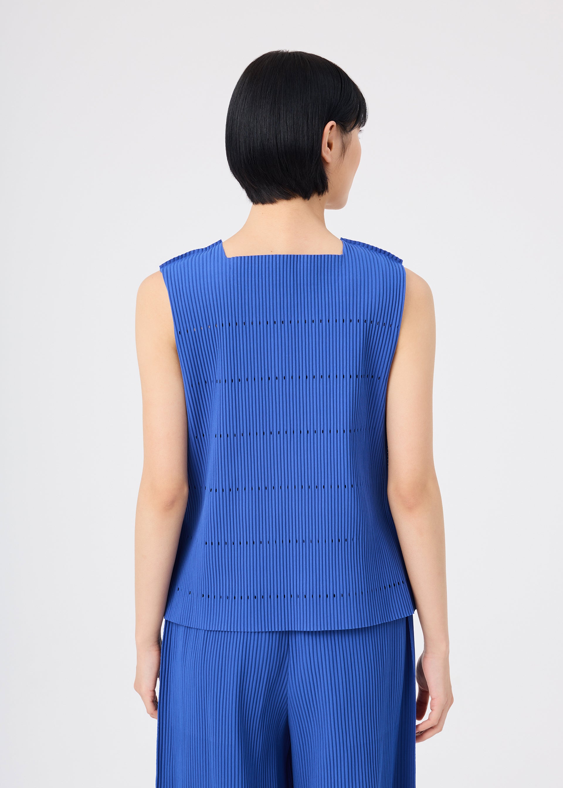 Issey Miyake Tower Pleats úpletový top růžová