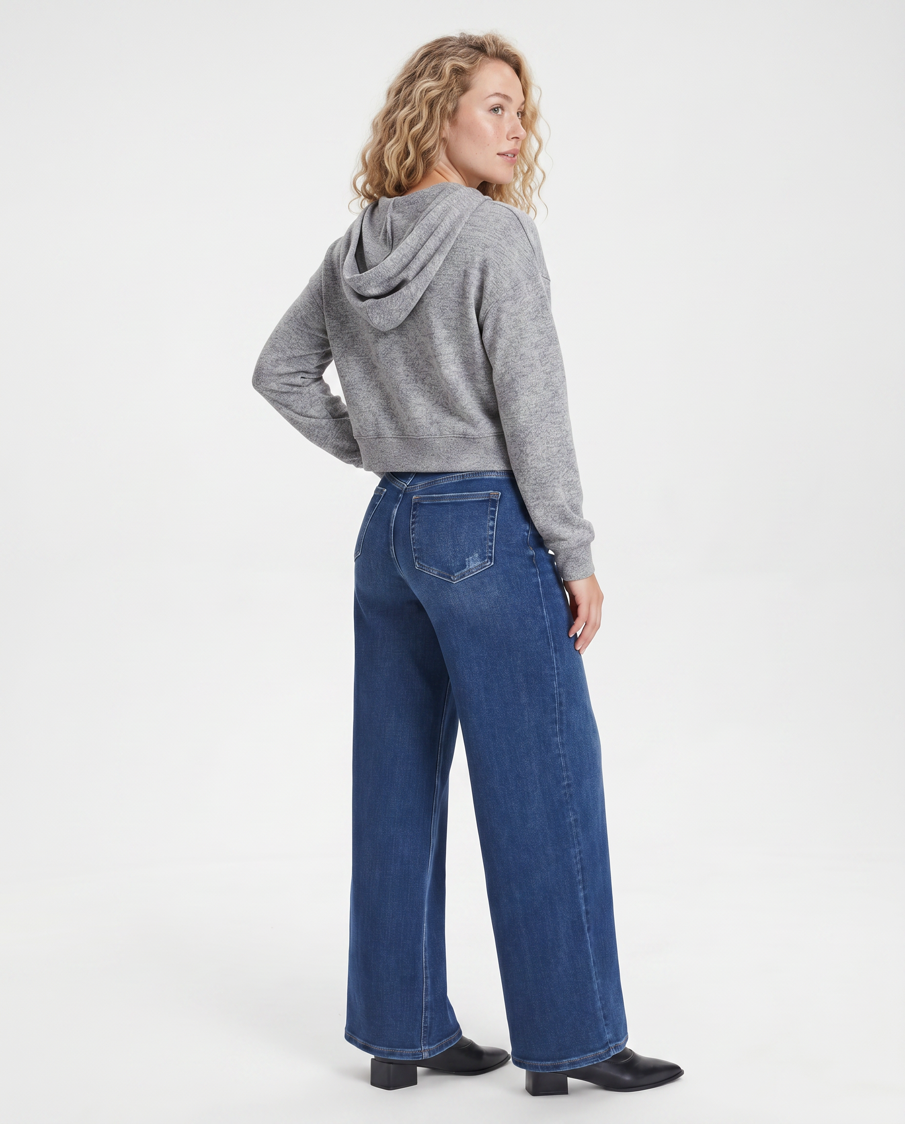 Norielle džíny wide leg tmavě modré M vysoký pas