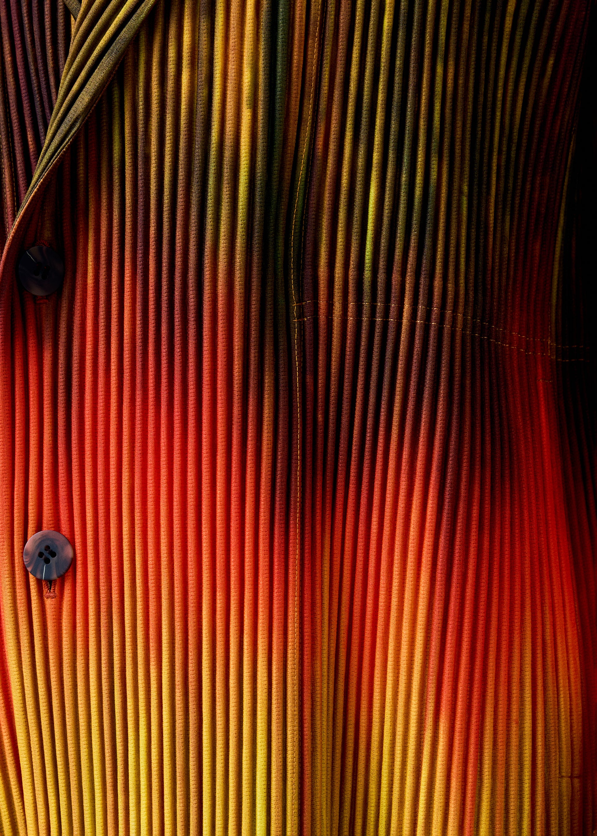 Issey Miyake Paint Brush sako hnědé gradient dvojřadé