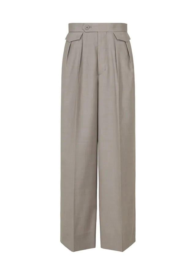Issey Miyake Honest Ensemble kalhoty šedé vlněné