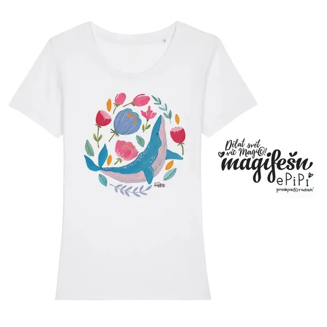 Magifešn XX Velryba bio tričko z biobavlny