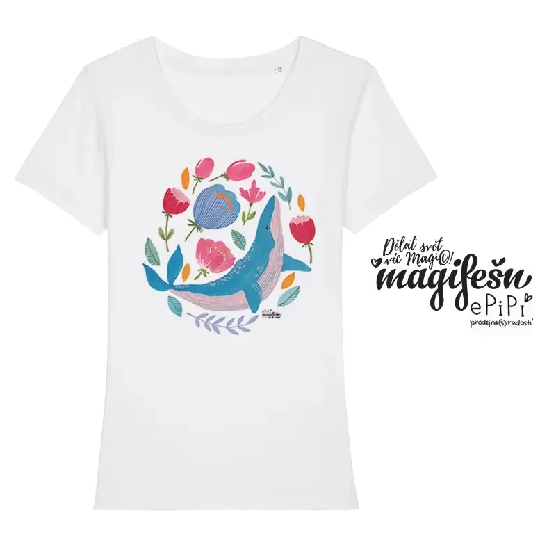 Magifešn XX Velryba bio tričko z biobavlny