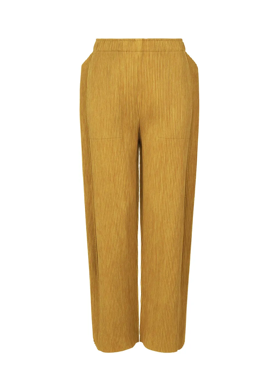 Issey Miyake Mix Fine Knit Pleats kalhoty žluté