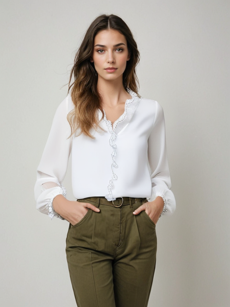 Norielle elegantní halenka průsvitné rukávy černá