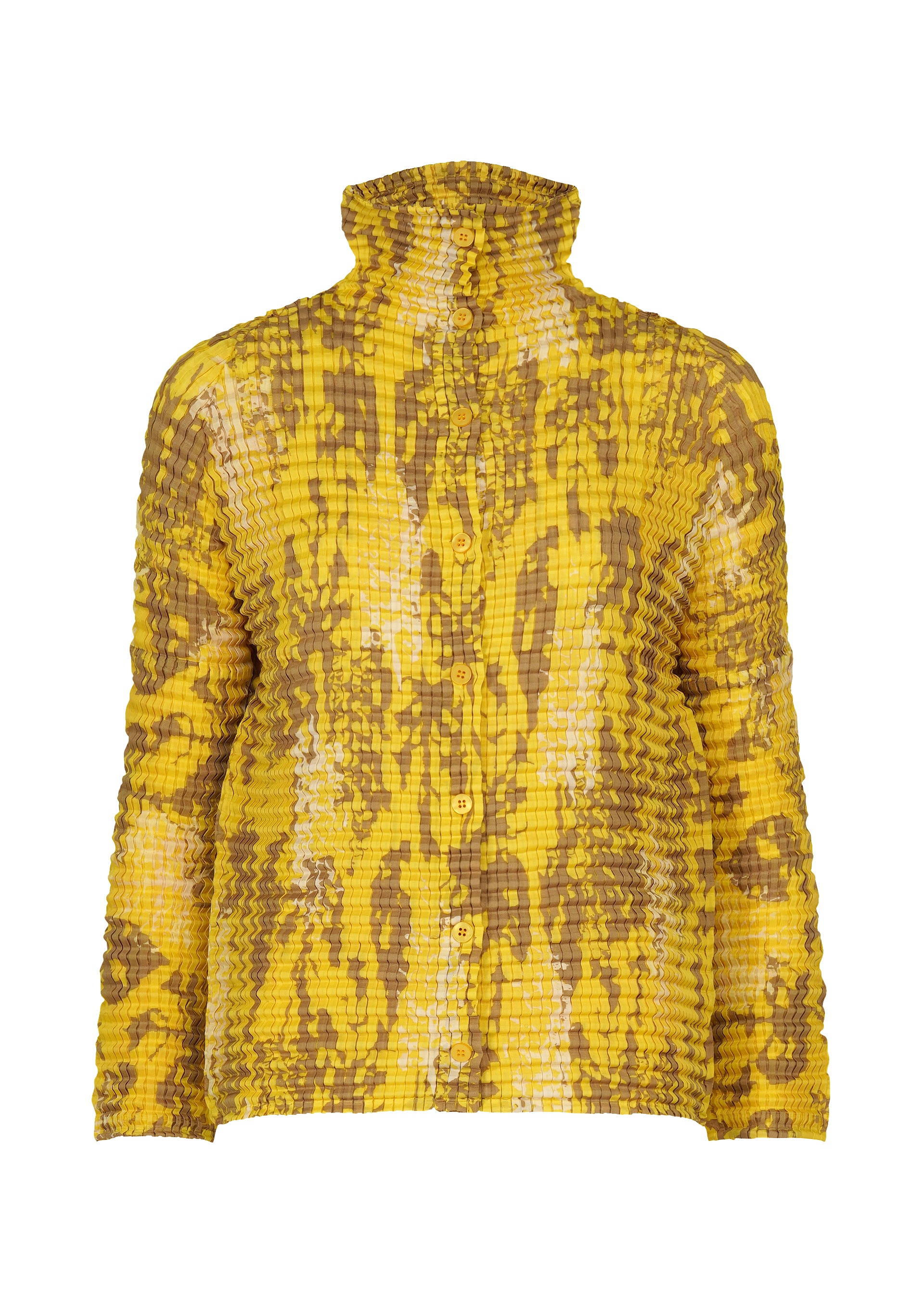 Issey Miyake Leaf Pleats Shirt kardigan hnědý