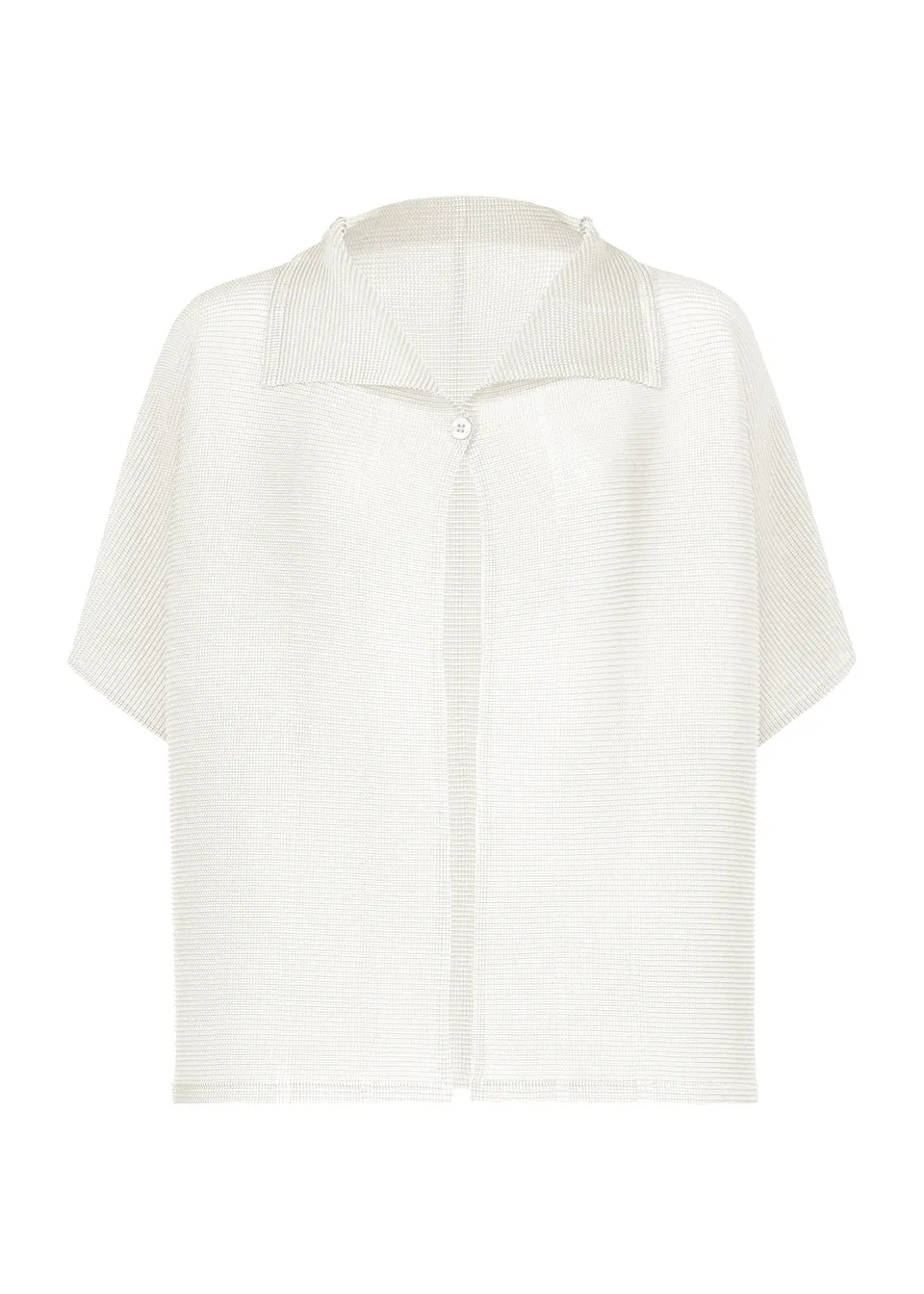 Issey Miyake Square Stretch Pleats kardigan bílý