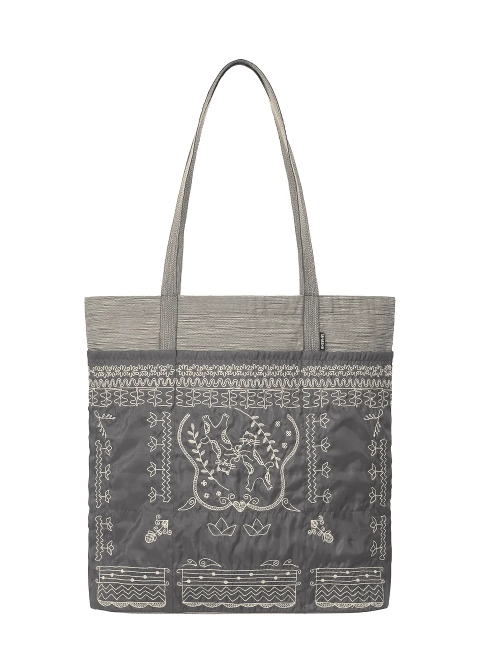 HaaT Issey Miyake Pocket Tote taška šedá s výšivkou