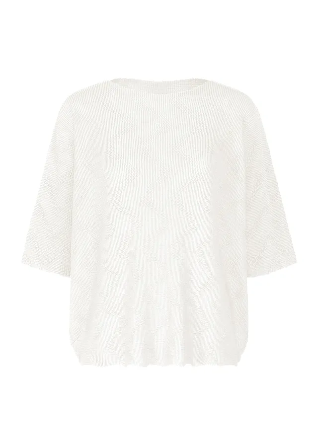 Issey Miyake Stretch Pleats Wave Knit top bílý vlnkovaný
