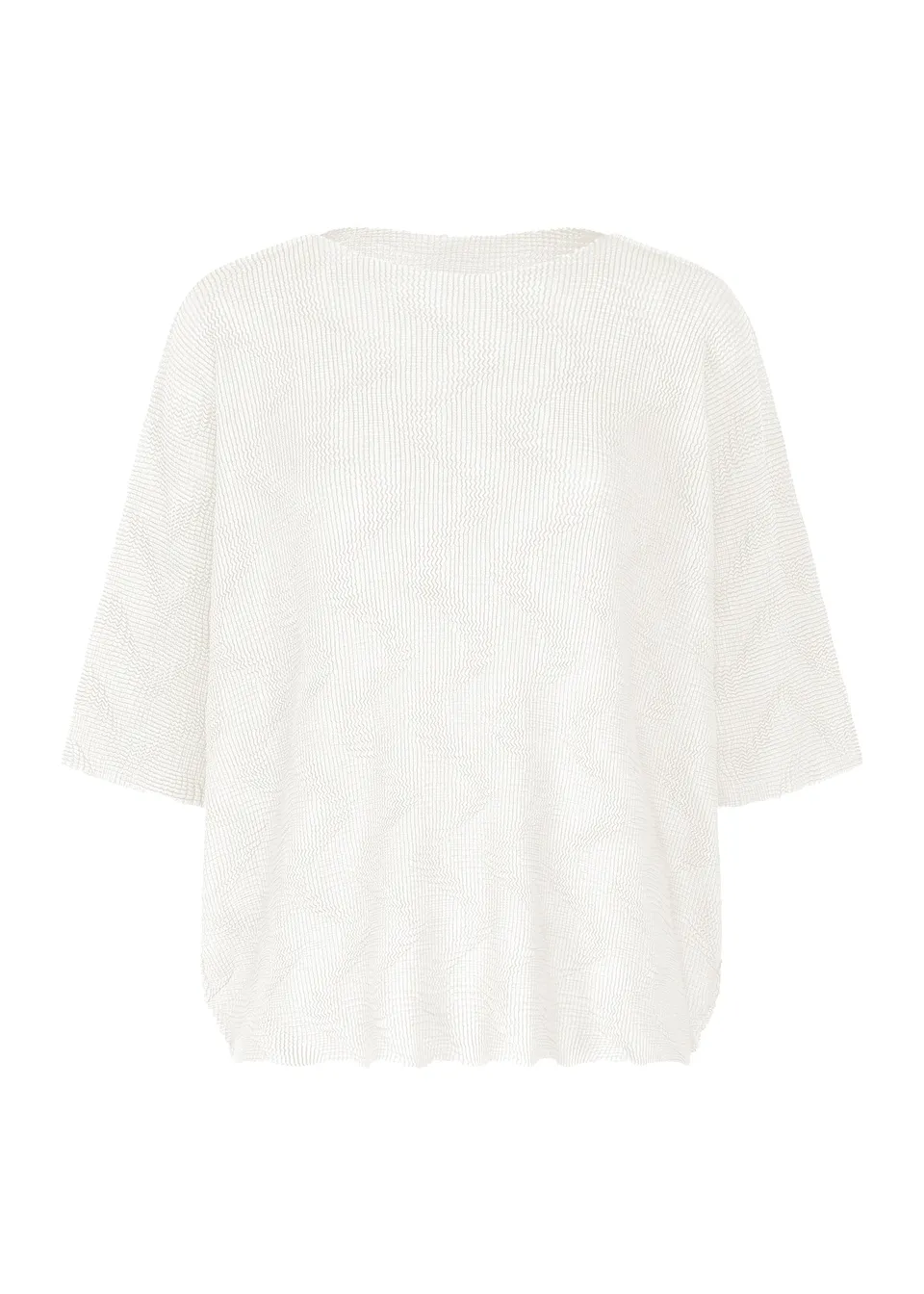 Issey Miyake Stretch Pleats Wave Knit top bílý vlnkovaný