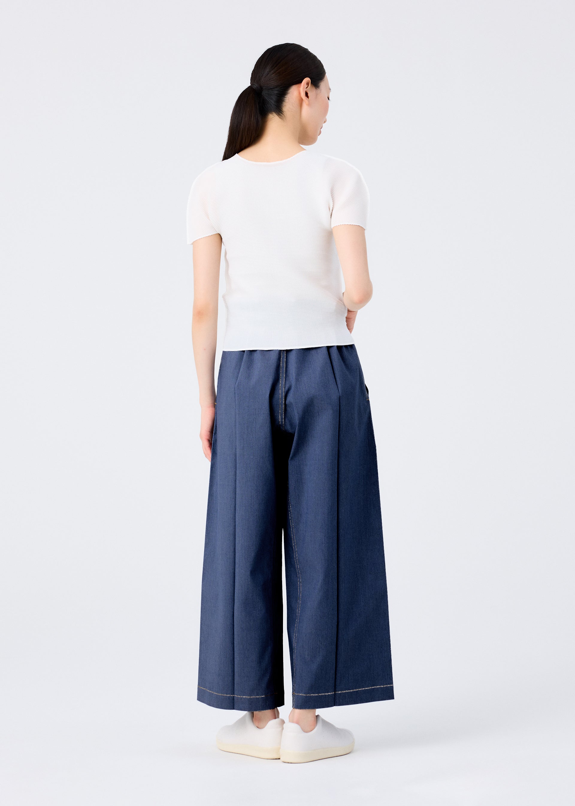 Issey Miyake Flat Denim kalhoty široké indigo
