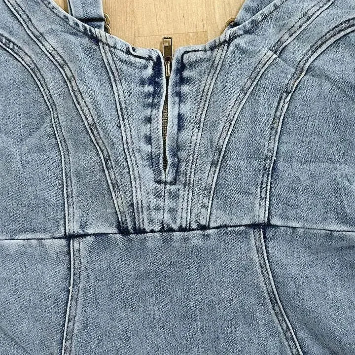 Norielle midi šaty bez rukávů denim modrá