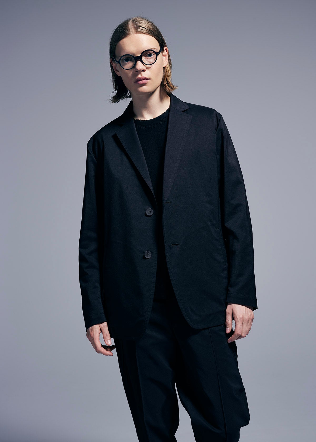 Issey Miyake TYPE-S Basics kalhoty černé tapered stretch