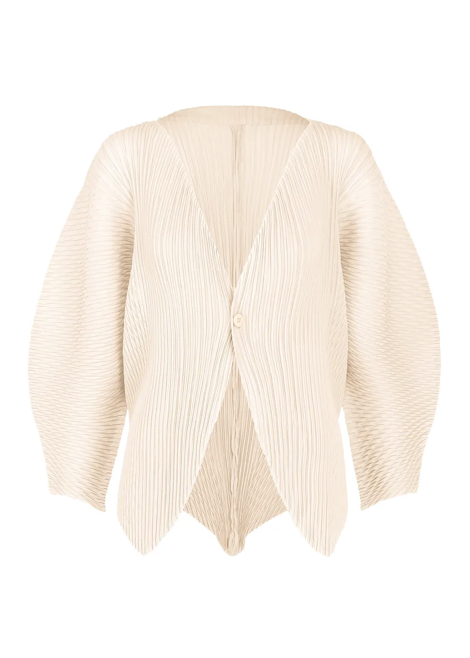 Issey Miyake Leaf Pleats kardigan Off-White listový