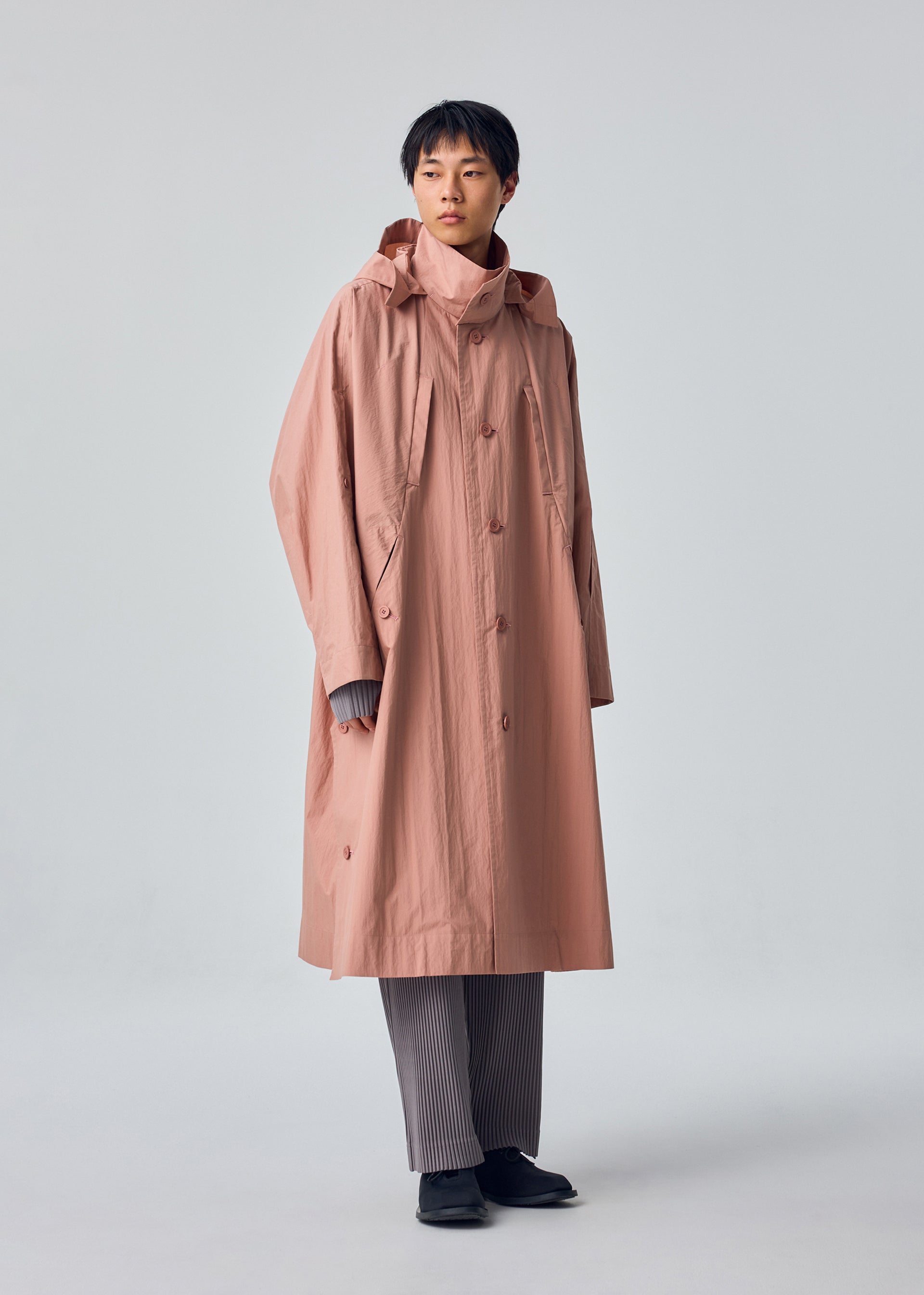 Issey Miyake Homme Plissé Slit Coat kabát black vel. 3