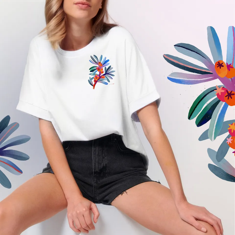 Magifešn Kimono tričko Malý rakyt. biobavln. oversize