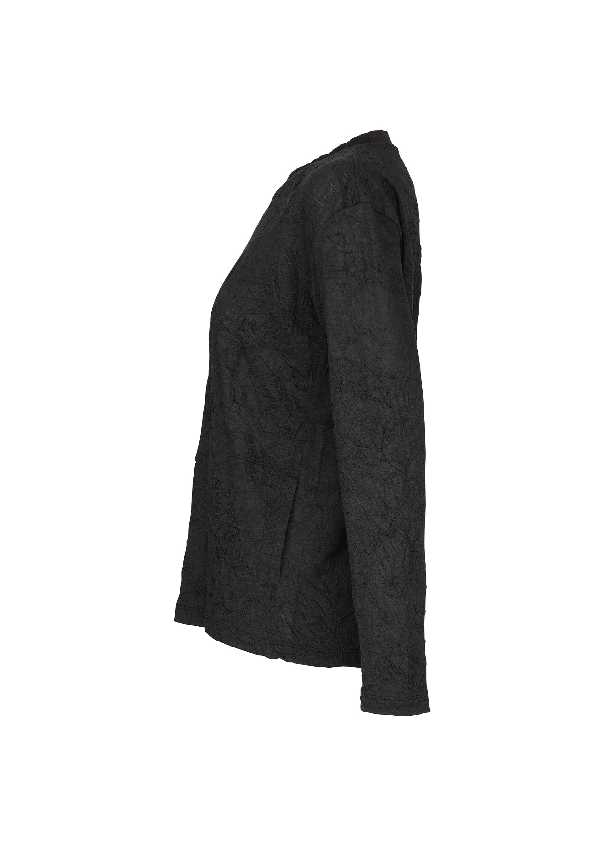 Issey Miyake HaaT W/P Washer top s dlouhým rukávem bílý mačkaný