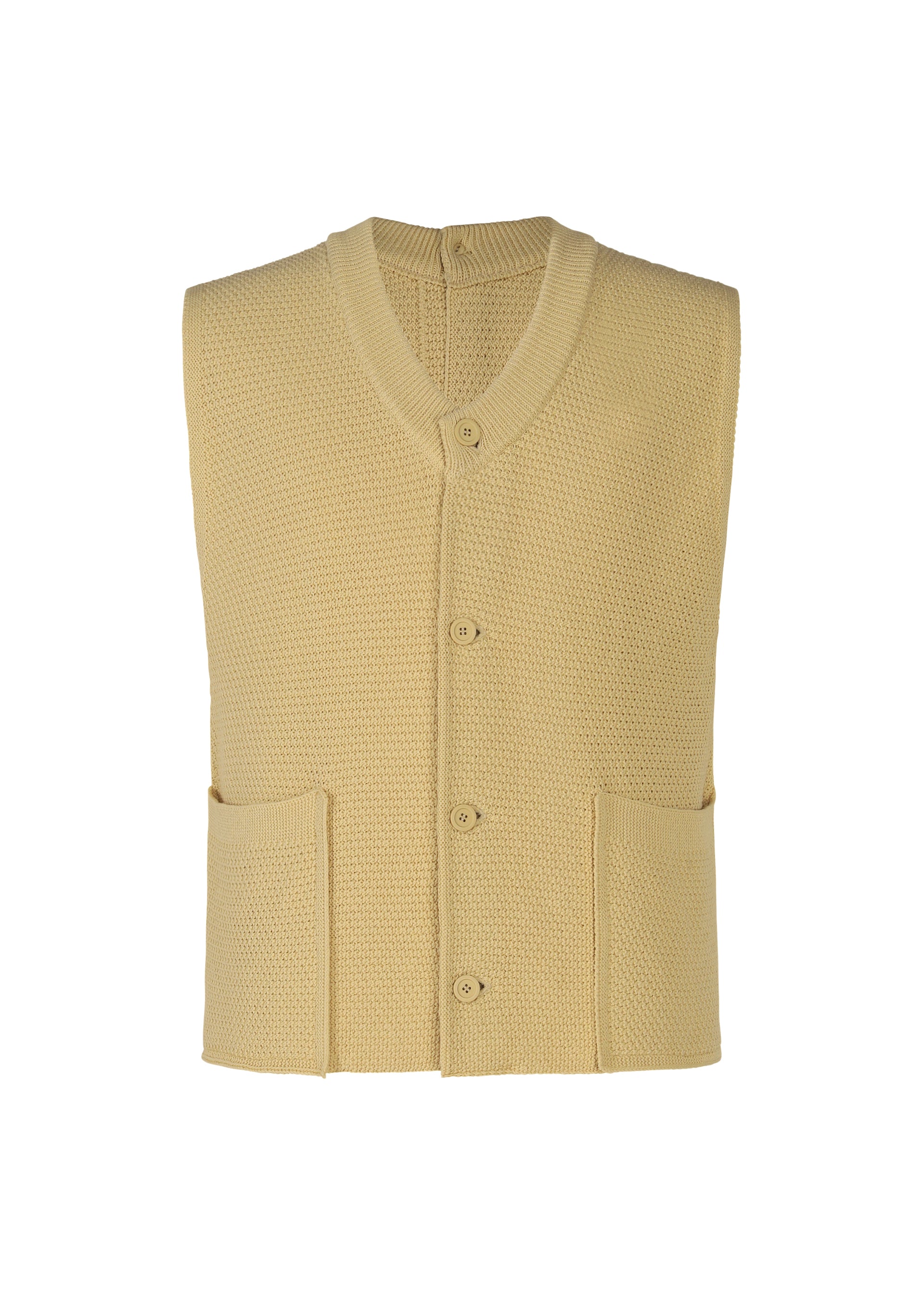 Issey Miyake Rustic Knit pletená vesta černá