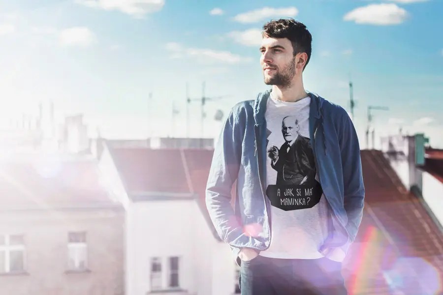 Magifešn BIO tričko XY Freud Maminka černé biobavlna
