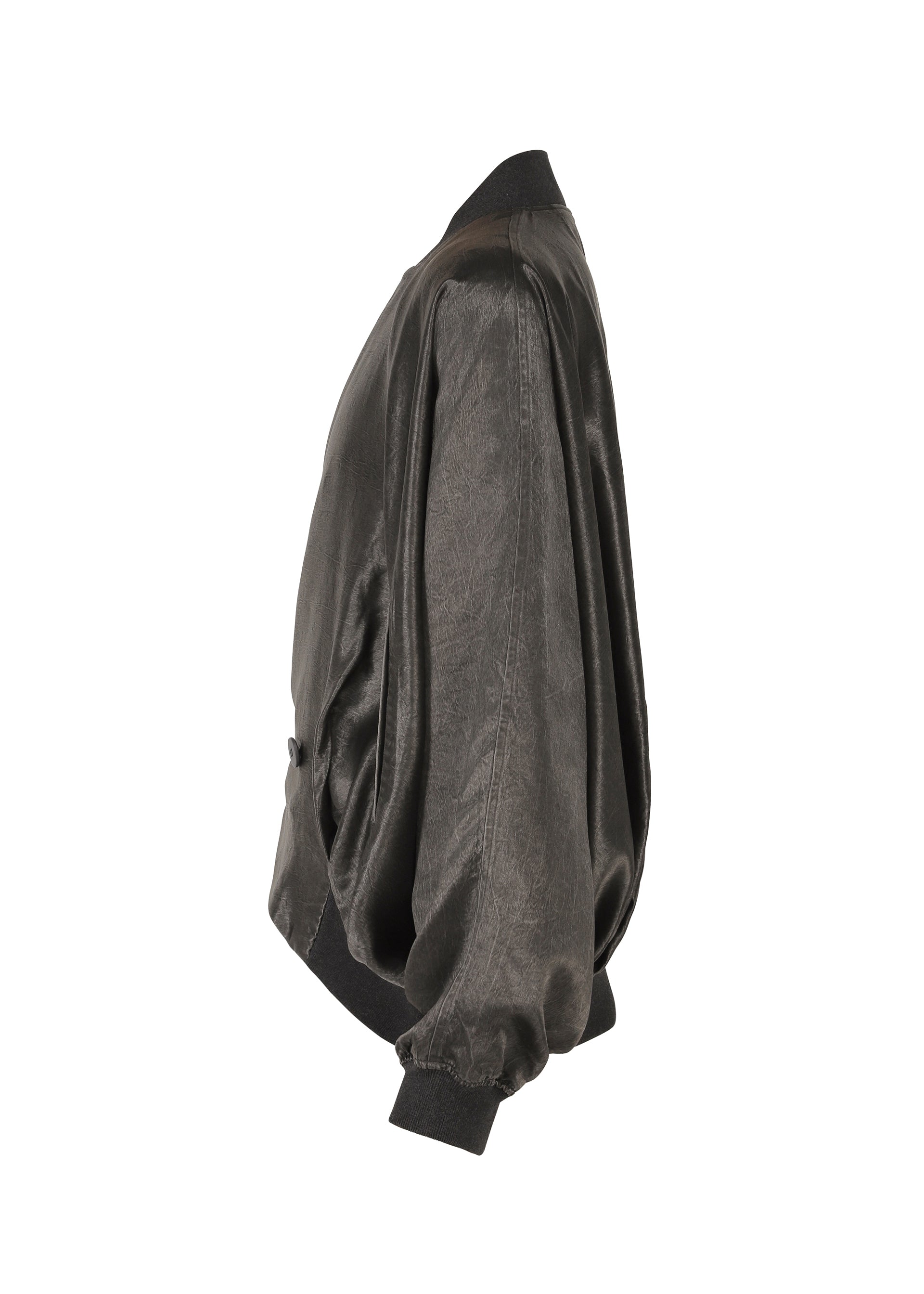 Issey Miyake Satin Wash bunda charcoal gray acetátová