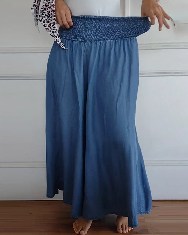 Norielle široké kalhoty s gumou v pase kapsy