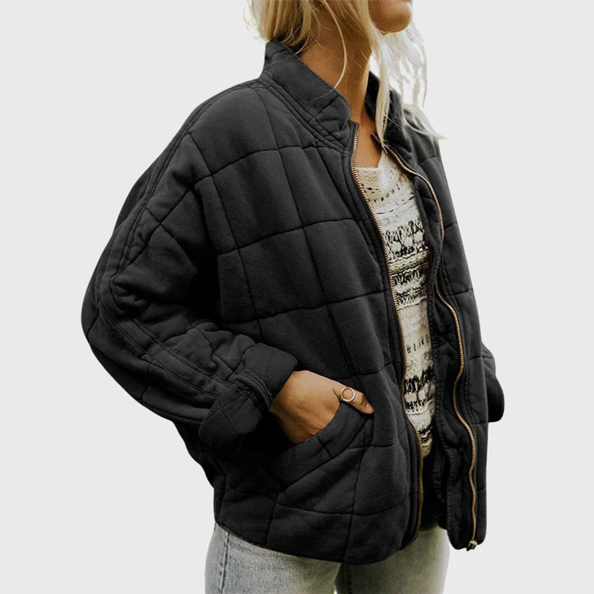 Norielle prošívaná bunda oversize se zipem