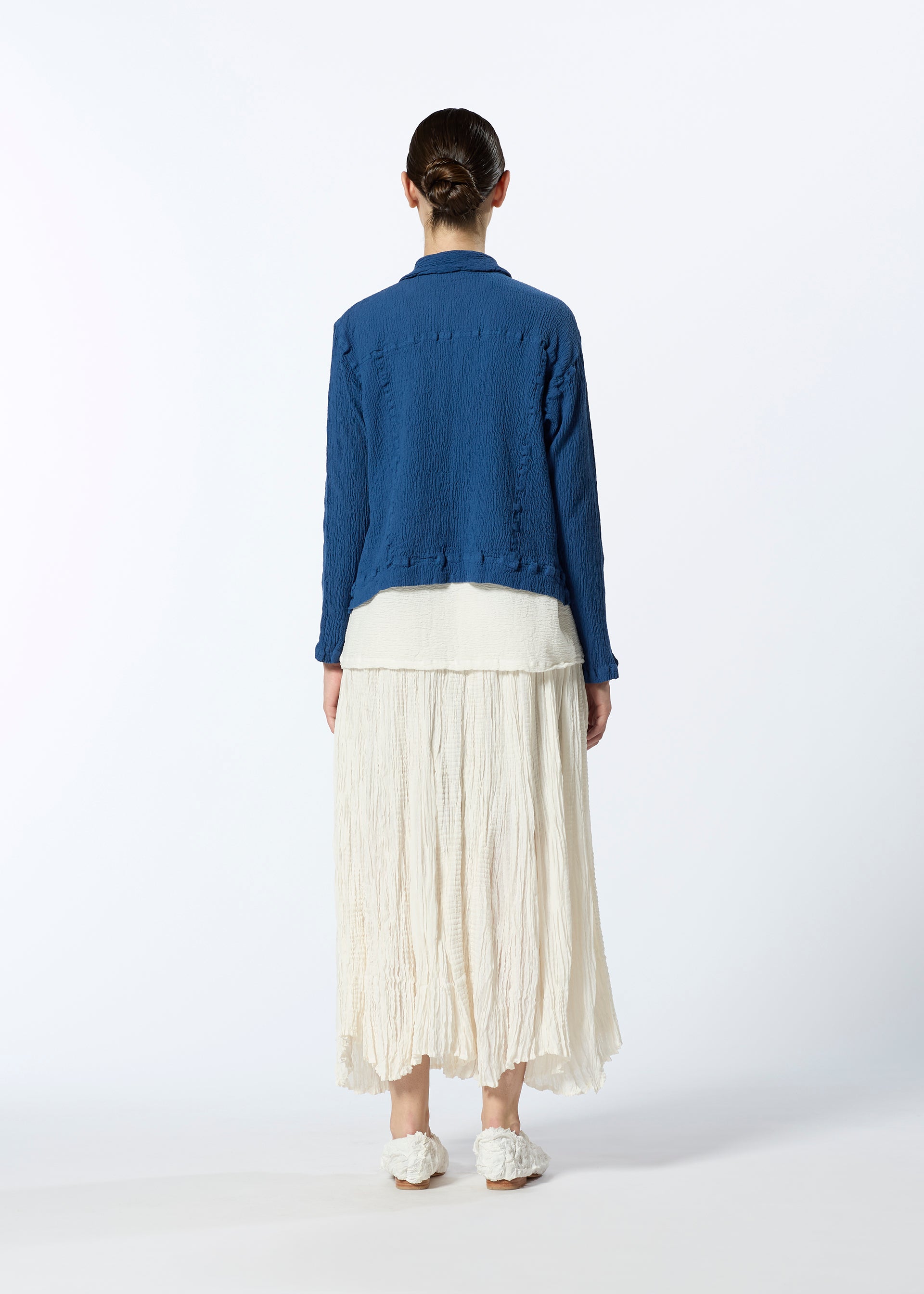 Issey Miyake Kyo Chijimi 2Way kardigan bílý