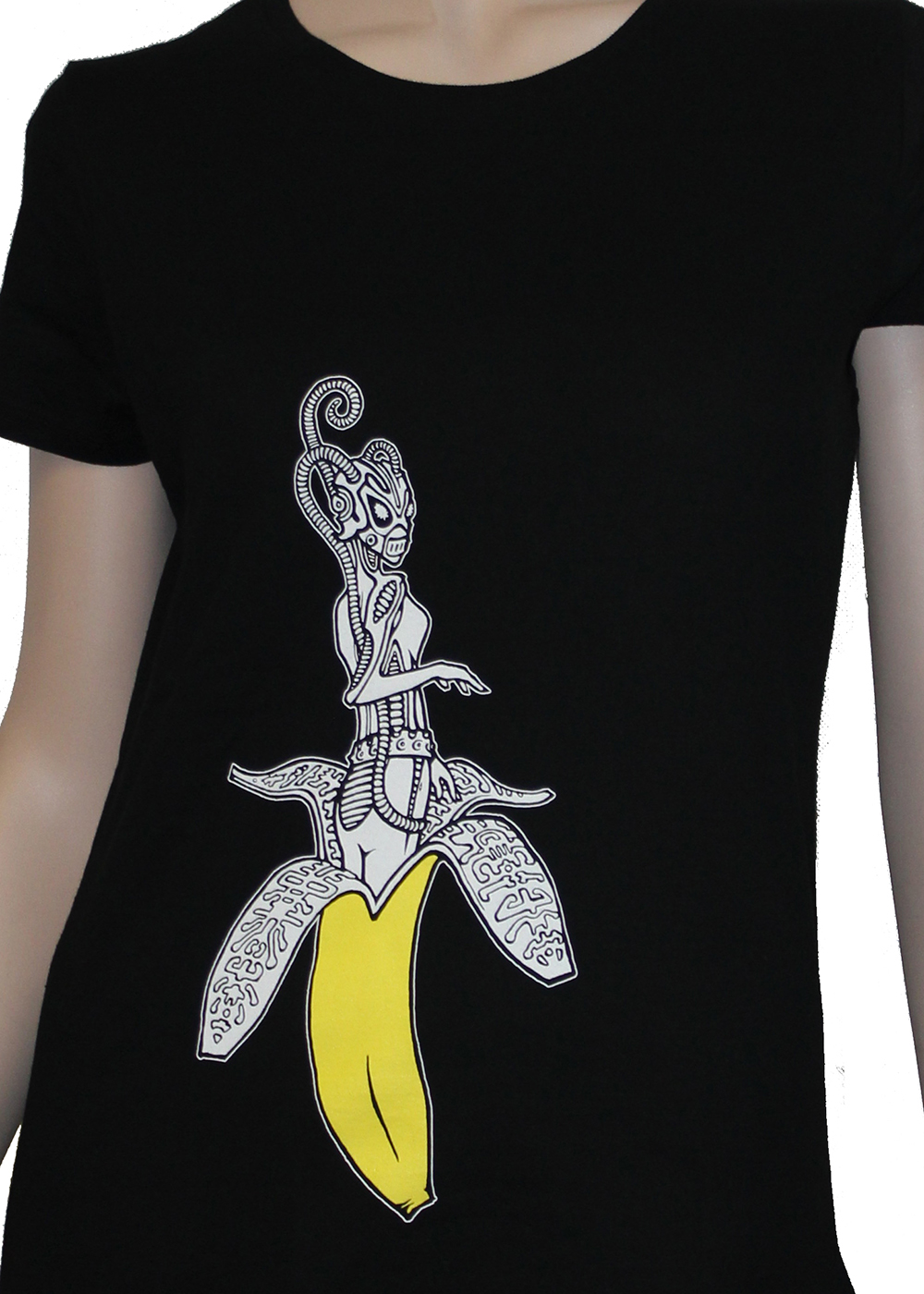 Alien DNA Banana Surprise dámské tričko černé bavlněné