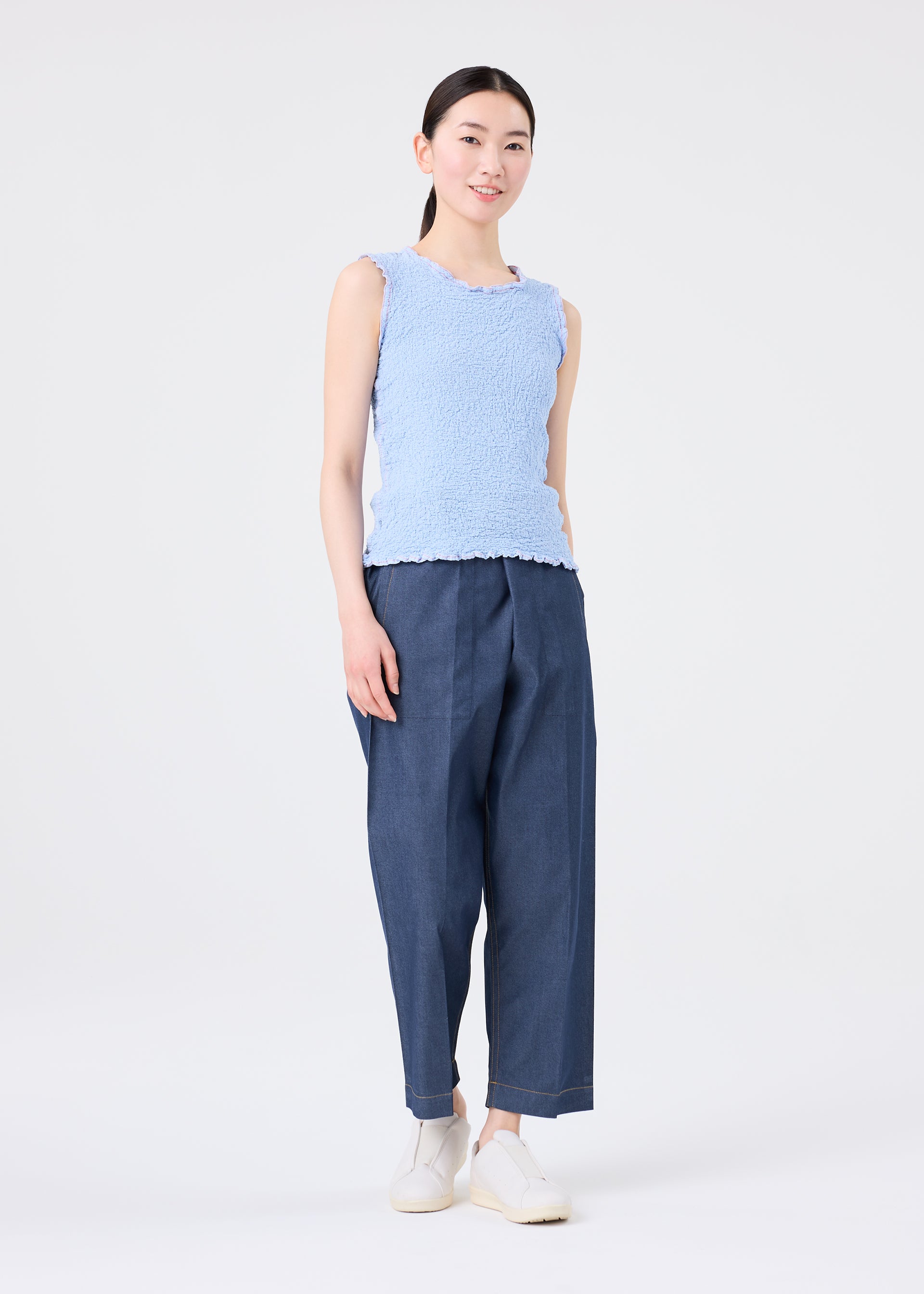 Issey Miyake Cauliflower bavlněný top černá