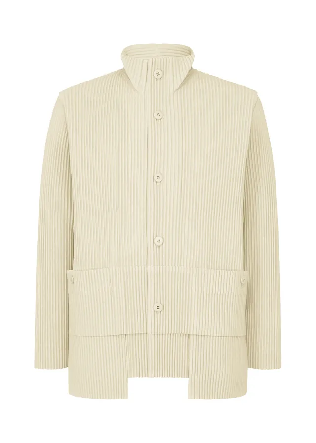 Homme Plissé Issey Miyake Multi-Pocket bunda limestone white plisovaná